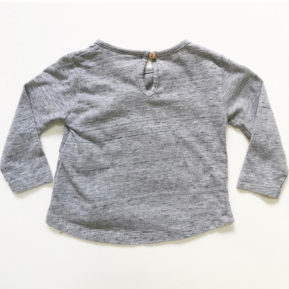 Zara BabyGirl 3-6 mo Grey Long Sleeve Shirt - Picture 5 of 6